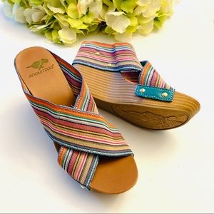 Rocket dog colorful stretch wedge sandals 8M
